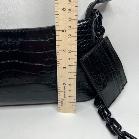 NWT ALDO Griregann Faux Leather Small Shoulder Purse Chain Strap Card Holder SET - Picture 3 of 15